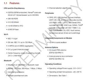 Moduli wifi originali della fabbrica esp32 esp 32 ESP32 S3 WT32-S3-WROVER2 con chip ESP32-S3 CE/TELEC per dispositivo AI iot