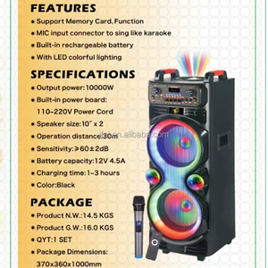 MT-8008 nuovo arrivo BT IFeiGift altoparlante doppio 10 pollici altoparlante a tromba grande TWS Multi funzione altoparlante con telecomando - Product Image 3