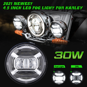 Twin 4.5'' 3.5&quot; <strong>Led</strong> Motorcycle Lamp Fog Head Lights 4 Inch <strong>4.8</strong> Inch 4.5 Inch Round <strong>Led</strong> Headlights 30w Fog Light for Harley - Product Image 2