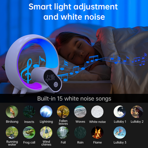 Yaratıcı gece lambası göz kamaştırıcı renk beyaz gürültü çift alarmlı saat uyandırma gece lambası dokunmatik Rgb başucu renkli ortam ışığı - Product Image 4