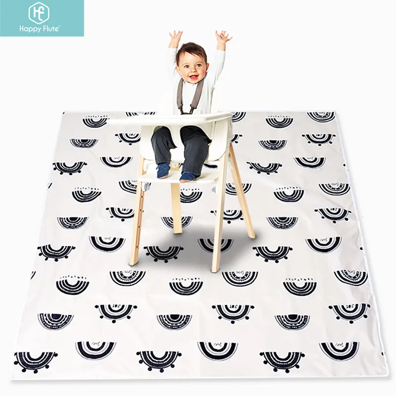 Happy Flute Extra Large 110*110CM Tapis antidérapant pour sol de bébé Tapis de jeu et de literie en tissu tricoté lavable avec un nouveau design