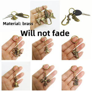 Toptan pirinç anahtarlık kelebek metal anahtarlık içi boş kelebek çanta kolye solmaz. - Product Image 6