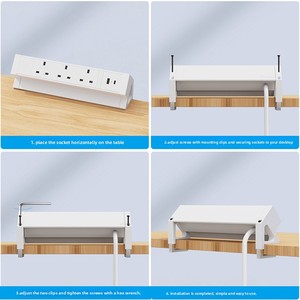 实用双夹台式USB插座热卖3孔3AC电源台式插座，额定电流为13A - Product Image 3