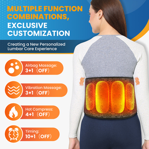 Sabuk pemijat pinggang getar, sabuk pijat punggung bawah, pemijat pinggang kompresi udara panas dapat diisi ulang - Product Image 2