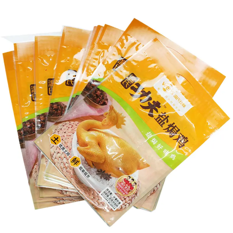 Bunt bedruckte Marke Reiß verschluss Top Huhn Verpackungs tasche Lebensmittel qualität Big Plastic Food Bag