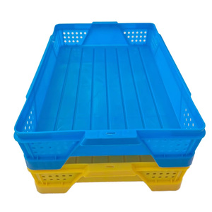Caja de plástico de alta resistencia PP para melocotón, malla apilable plegable, caja de verduras para almacenar pan, función de anidación, almacenamiento eficiente