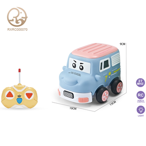 Yumuşak kauçuk 27 MHZ 2 kanal RC araba ile işık karikatür yumuşak kauçuk sanitasyon araç uzaktan kumanda Rc RC araba Mini çocuklar oyuncak - Product Image 5