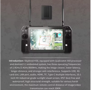 Skydroid H30 1080 16-Channel uzaktan kumanda verici denetleyici alıcı RC helikopter uçak FPV Quadcopter Drone için - Product Image 4