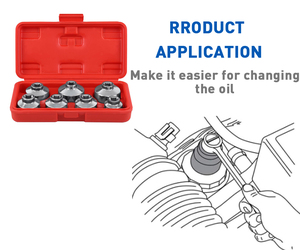 7 pièces outils automobiles outils de Service d'huile Kit principal de douille capuchon d'outil de retrait ensemble de clés de filtre à huile en aluminium - Product Image 6