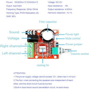 Mini Audio Power <strong>Amplifiers</strong> Boards <strong>2</strong>.<strong>1</strong> Home Theater Professional <strong>Amplifier</strong> Board - Product Image 6