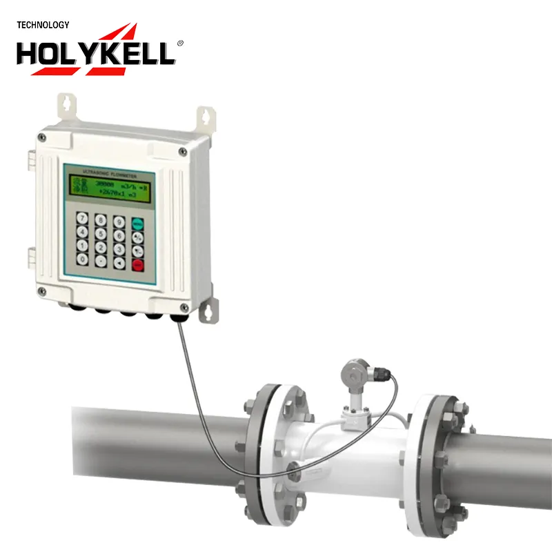 Holykell factory China supplier lcd displayer digital water flow meter and ultrasonic flow meter price