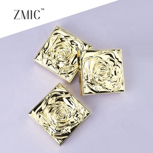 Rose Shape <strong>Compact</strong> Powder case Gold Metal Blush <strong>Compact</strong> Single <strong>Make</strong> up Pressed Powder Guangzhou - Product Image 4