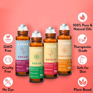 Private Label 100% Pure and Natural Set of 4 Roll-On Essential <strong>Oil</strong> Blends <strong>for</strong> Sleep Mood Immunity and <strong>Headaches</strong> <strong>Oil</strong> - Product Image 4