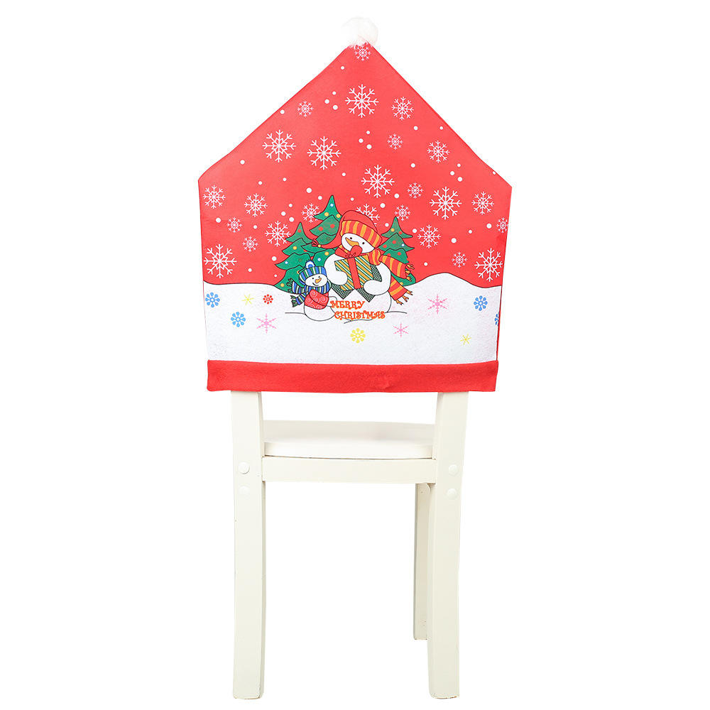 Christmas snowman printed chair cover