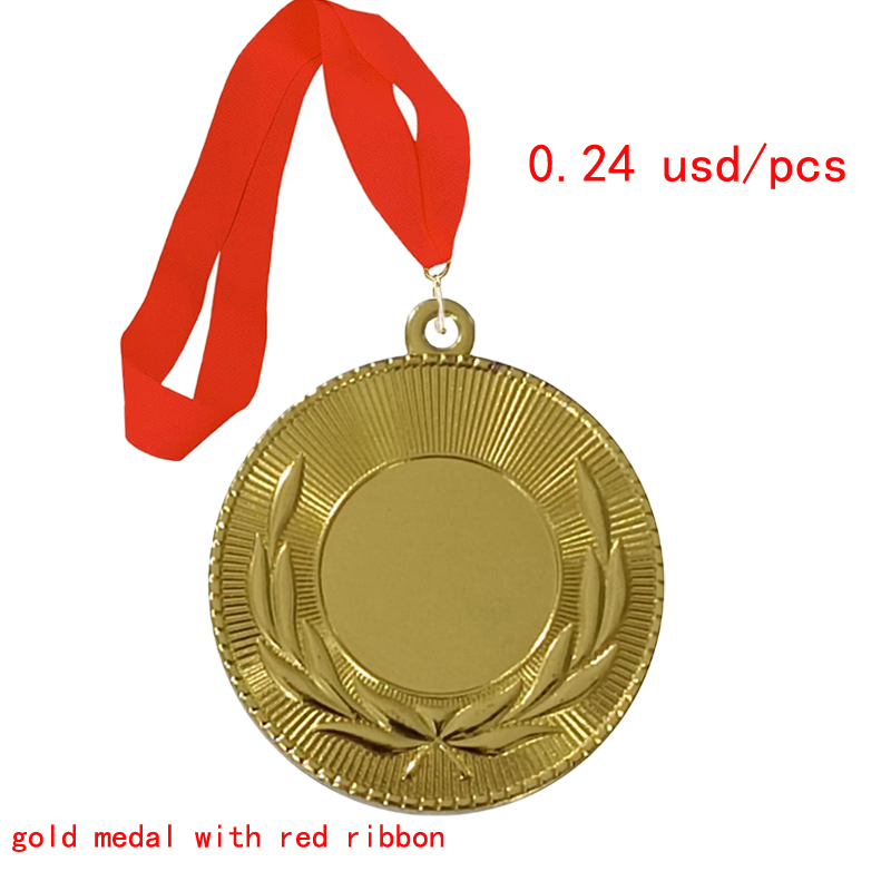 Gold with red ribbon
