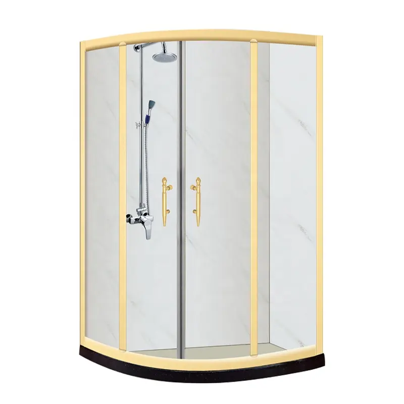 Bomei-puerta de ducha de cristal cuadrada para baño, de acero inoxidable, cabina de ducha rectangular, sin marco