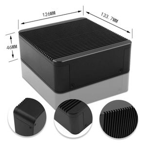 Máy tính để bàn công nghiệp đa phương tiện Máy tính văn phòng vỏ tùy chỉnh Anodized nhôm đùn điện máy nghe nhạc <span class=keywords><strong>TV</strong></span> hộp bao vây - Product Image 5