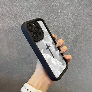 ホワイトクラウドクロススタイルCartoonPhワンケースiPhone 16 Pro Max 15 Pro 14 13 12 11 Xr Xs 17 8 Plus MINI電話ケース