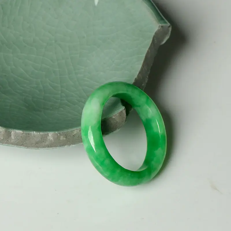 Anillo de Jade de piedra Natural redonda al por mayor de alta calidad, artesanías talladas a mano, regalos, anillo de Jade, joyería