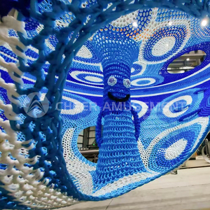 Cổ Vũ Vui Chơi Giải Trí Leo Núi <span class=keywords><strong>Net</strong></span> Trẻ Em Crochet Nylon Cầu Vồng <span class=keywords><strong>Net</strong></span> Sân Chơi Trong Nhà Thiết Bị - Product Image 2