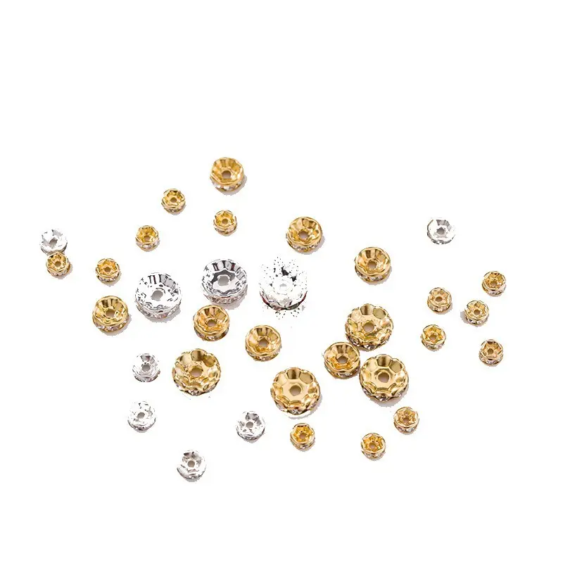 Abstandshalter Schmuckherstellung Mikro-Pave Zirkon-Charms Perlen Abstandshalter für Schmuckherstellung Diamant-Abstandshalter Cz Perlen