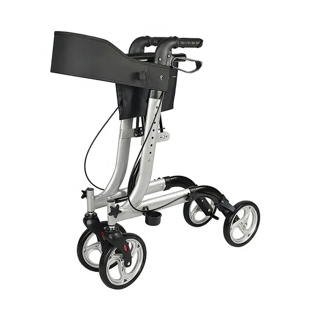 Caminhador rollator com assento para o exterior