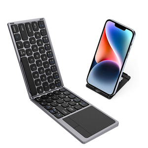 Customized German Layout Italian Language Rechargeable Hot Sale Foldable Wireless <strong>Keyboard</strong> with Touchpad for <strong>Ios</strong> Android - Product Image 1