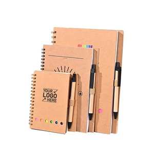 Customized Logo/Printing Sticky <strong>Note</strong> <strong>Notebook</strong> Metal Coil Kraft Paper <strong>Notebook</strong> <strong>with</strong> Pen Stylish Printed Diarybook Sticky <strong>Notes</strong> - Product Image 1