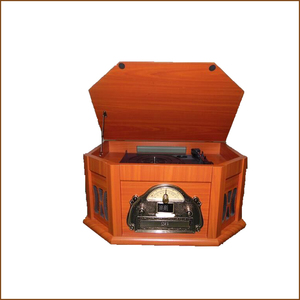 回到60s-Style!木制留声机多转盘 & Jukebox记录AUX输入/CD播放机/AM，FM收音机/盒 - Product Image 2