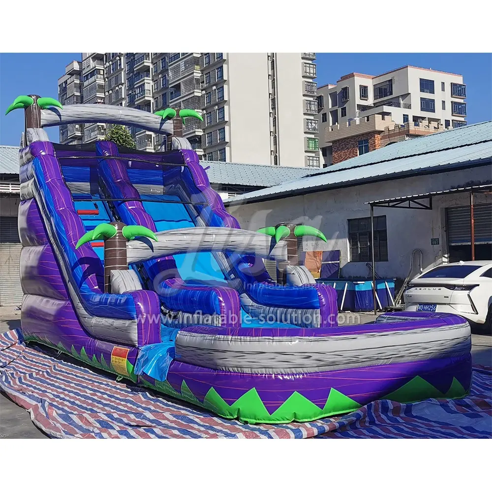 गर्म बिक्री ताड़ के पेड़ Inflatable स्लाइड गर्मियों पागल बिक्री के लिए Inflatable पानी स्लाइड पूल