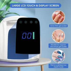 Lámpara de uñas LED UV recargable de 96W, luz UV para uñas de gel con sensor automático de base de metal y 4 Ajustes de temporizador, luz UV para uñas de salón - Product Image 2
