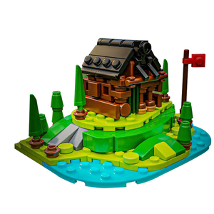 Funbuildブロック教育玩具マイクロスケール山小屋建築ミニレンガおもちゃハウス建築ブロック - Product Image 1
