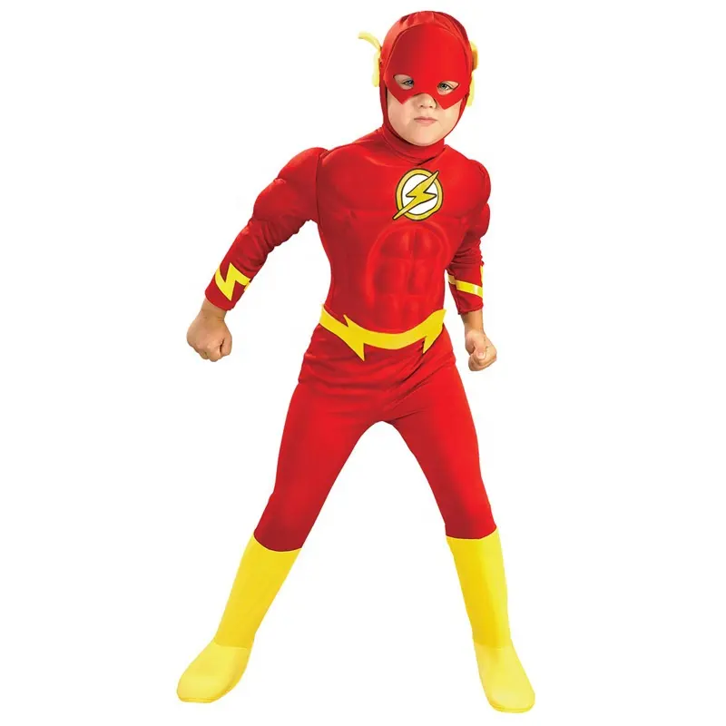 Kinder Superheld Muskel kleid Flash Man Halloween Dress Up Jungen Anime Charakter Cosplay Kostüme