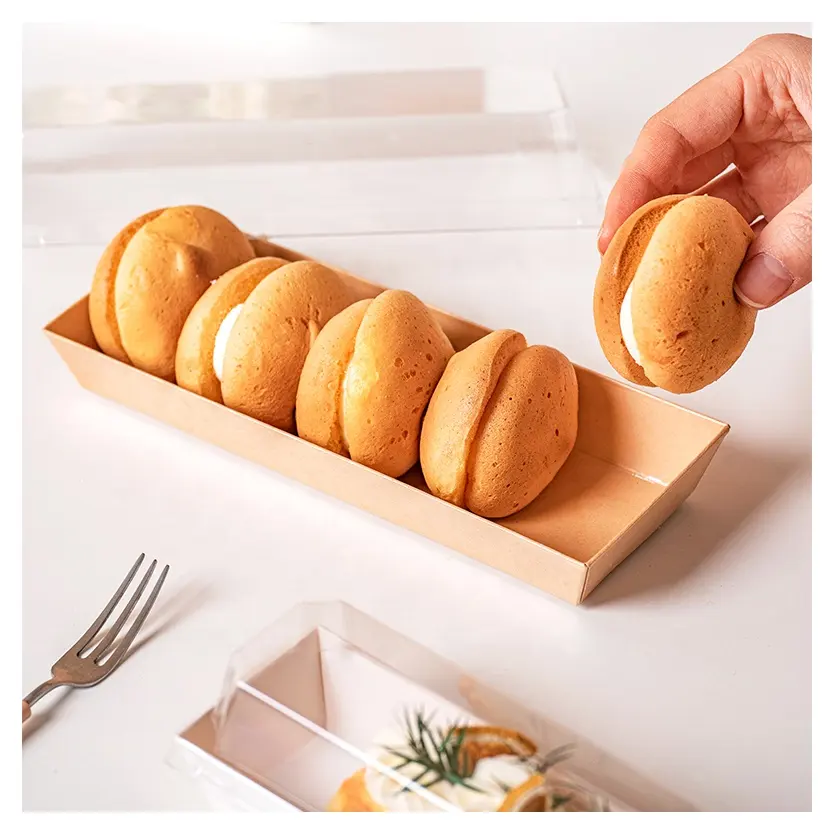 कस्टम स्पष्ट केक बॉक्स कप केक मिठाई पारदर्शी प्लास्टिक पीईटी कवर रोल लंबी सैंडविच हैमबर्गर रोटी के लिए पैकिंग उपहार बॉक्स