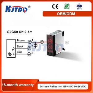 KJT <strong>Diffuse</strong> <strong>Reflection</strong> NPN PNP GJG50 IP67 2m Cable Square Photoelectric <strong>Sensor</strong> - Product Image 6