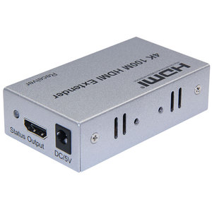 4K HDMI扩展器，带发射器和接收器100米范围金属适配器5v输入，用于视频显示最佳质量hdmi扩展器4k