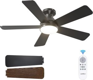带灯的吊扇42英寸低调吊扇带灯和遥控黑色卧室小吊扇 - Product Image 1