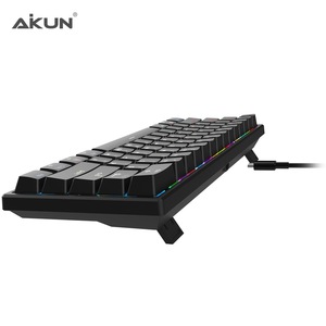 AIKUN-Teclado mecánico GX9610 con retroiluminación RGB y cable, interruptores Multimedia de 61 teclas, Mini teclados portátiles - Product Image 4