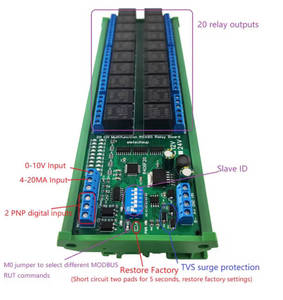 Eletechsup R4D6F20 4-20MA Corriente IN 20 Salida de interruptor 2 Entrada PNP 0-10V Voltaje Entrada analógica RS485 Modbus RTU PLC Módulo IO - Product Image 5