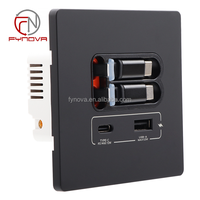 86mm * 88mm, 2 câbles USB C + 1 charge USB A + C