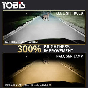 Yobis ไฟหน้ารถยนต์10000LM 100W H4 H7 H11 9005 9006 12V หลอดไฟ LED อัตโนมัติพร้อมท่อทองแดงคู่ H7รถยนต์ LED 12V H4 - Product Image 6