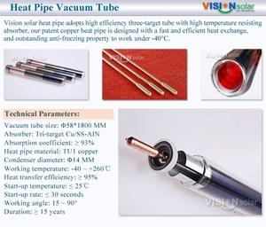 Cắm trực tiếp dễ vận hành máy nước nóng năng lượng mặt trời ngoài trời áp lực ống Nhiệt Thủy Tinh điện Ống thu hộ gia đình - Product Image 3