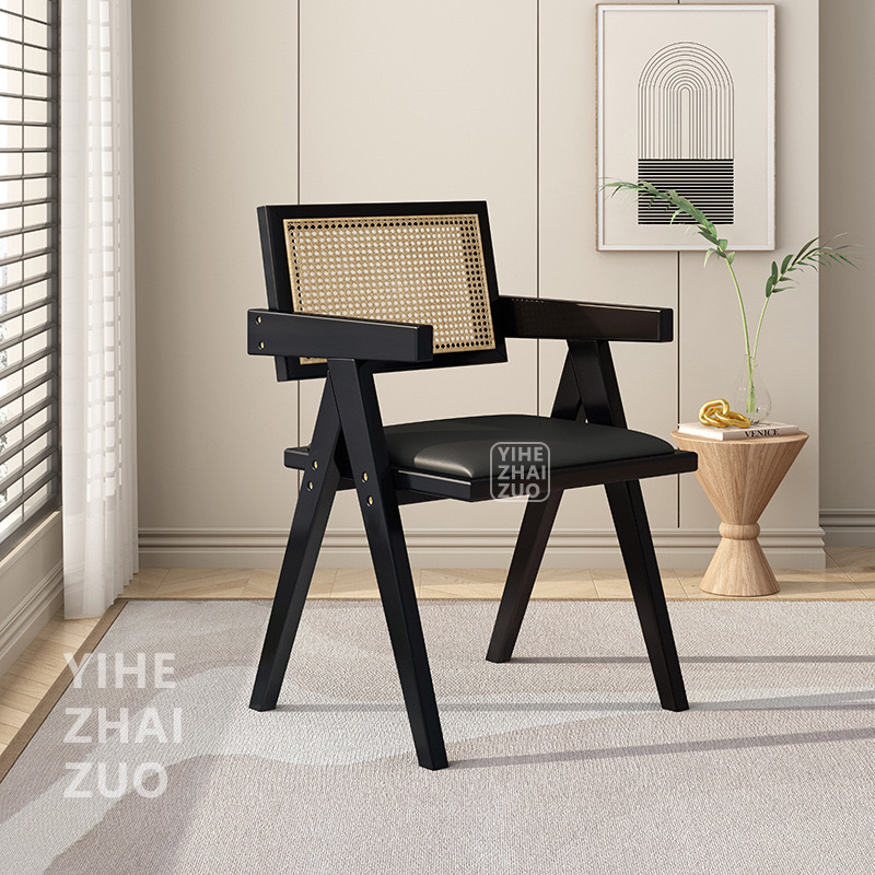 Black upholstered seat cushion