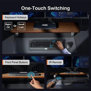 TESmart 2端口双显示器KVM交换机套件HDMI VGA 4K60Hz带EDID仿真K & M直通2x2 KVM交换机 - Product Image 6