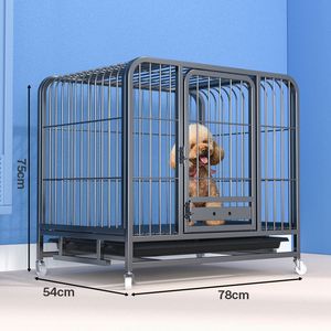 Grande <span class=keywords><strong>cage</strong></span> pour chien en acier inoxydable, <span class=keywords><strong>cage</strong></span> pour chien d'intérieur moyenne épaisse avec toilettes, vente en gros sur mesure - Product Image 5