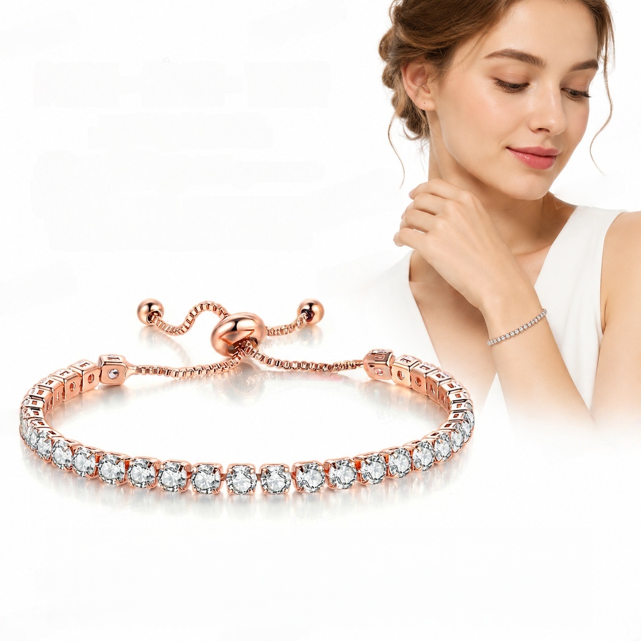 White diamond-rose gold