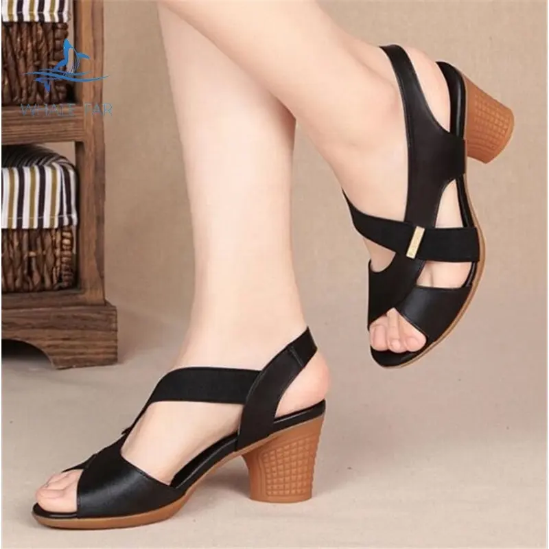 Jingyuan sandálias de salto alto femininas, salto alto casual, elegante, nova, para o verão, tamanhos grandes