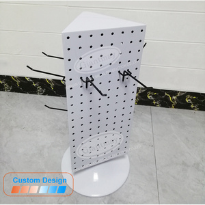 Benutzer definierte 3-seitige Metall-Arbeits platte Revovling Peg board Grad rotierende Schlüsselbund-Display-Rack - Product Image 6