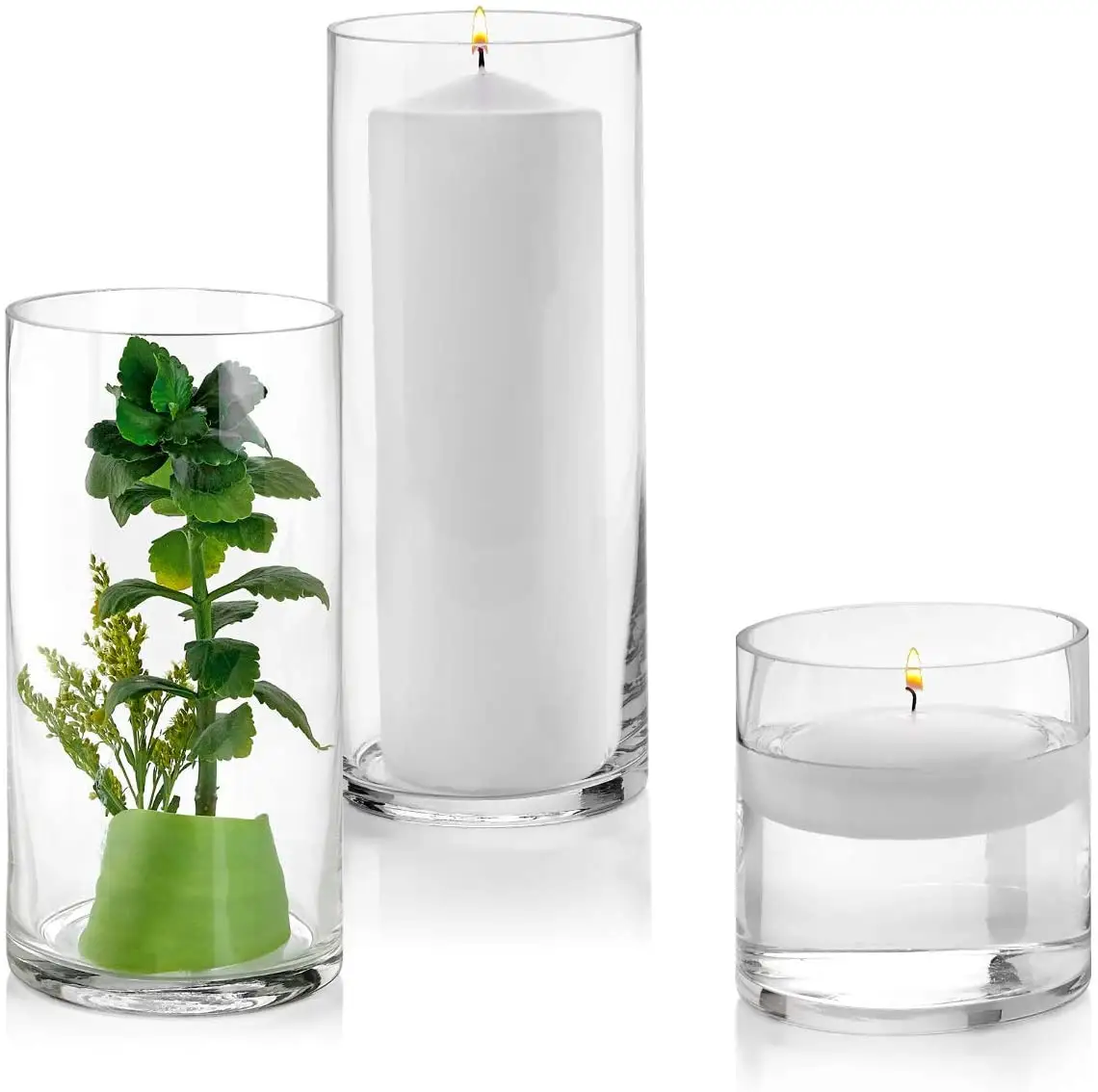 आधुनिक ग्लास सिलेंडर फूलदान होम डेजर्सआईबाम्बू फूलदान फ्लोटिंग मोमबत्ती धारक ग्लास आधुनिक पैकिंग के लिए पारदर्शी और प्लास्टिक