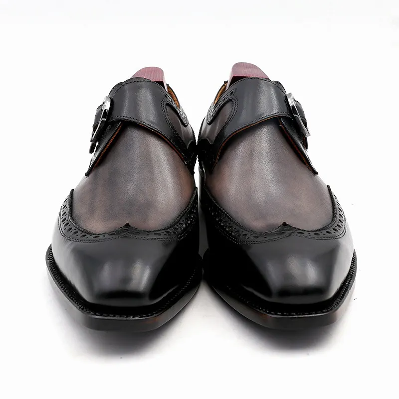 Goodyear Welt รองเท้าหนังออกซ์ฟอร์ดสำหรับผู้ชาย,รองเท้าหนังลูกวัวหรูหรารองเท้าออกงานสไตล์อิตาเลียนรองเท้าใส่ทำงานสำหรับผู้ชาย